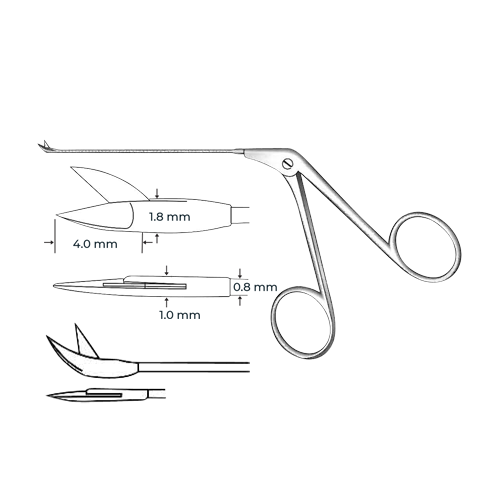 Micro Ear Instrument Scissors Wullstein Micro Ear Scissor - Curved Up - Black Finish – jenseninstruments